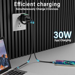 Caricatore da Parete Schitec Nuovo Design 30W con Doppia Porta <span class=keywords><strong>A</strong></span>+<span class=keywords><strong>C</strong></span> e Caricatore Wireless per Orologio, Versioni US EU AU UK, Caricatore USB OEM per Telefono e Orologio - Product Image 5