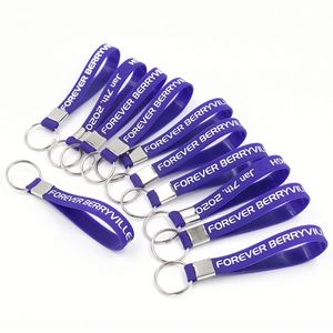 Bracelet porte-clés promotionnel personnalisé en silicone injecté d'encre de 12 mm, bracelet en caoutchouc, anneau en silicone, porte-clés - Product Image 1