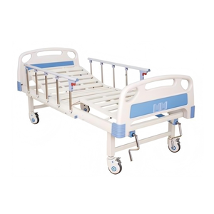 Manual Hospital <b>Bed</b> 2 Function Adjustable Patient <b>Bed</b> With <b>Side</b> <b>Rails</b> And Wheels For Medical Use - Product Image 5