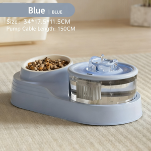 Suministros para mascotas para gatos y perros, dispensador de agua automático 2 en 1 resistente al agua de gran capacidad <span class=keywords><strong>silencioso</strong></span> móvil y alimentador - Product Image 5