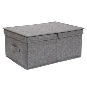 Bacs de rangement populaires avec couvercles boîte de rangement multifonctionnelle rectangulaire tissu non tissé bacs de rangement pliables en tissu de lin - Product Image 3