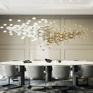 Luminaires modernes en verre Hotels Villas Salons Led Lustres de luxe personnalisés en forme d'œuf - Product Image 6
