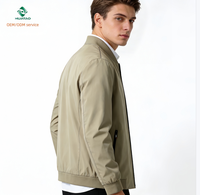 Blouson Bomber Décontracté en Toile pour Homme de Haute Qualité, Col Rabattu Zippé, Coupe-Vent Respirant, Printemps Automne, Motif Lettres Standard sur le Devant