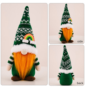 2025 Decoraciones del Día de San Patricio Gnomo de peluche Muñeco sin rostro verde Decoración de fiesta del día irlandés Adornos de San Patricio Regalos irlandeses - Product Image 6