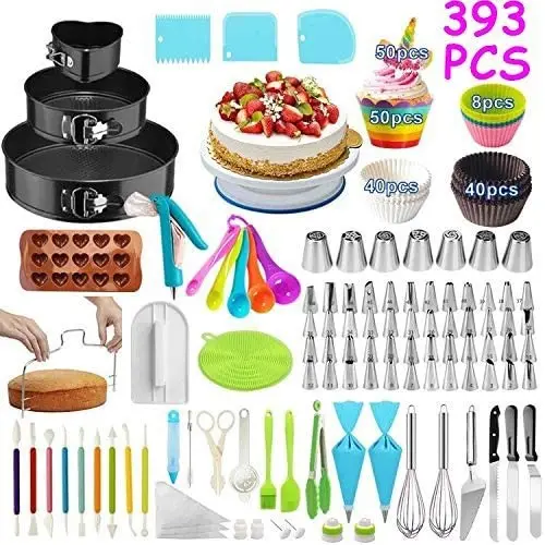 HMJ Wholesale 2021 Amazon Hot Selling 393Pcs Cakes And Pastry Baking Set Baking Tools For Baking Supplies