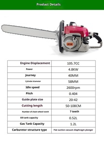 Professional Cheap Garden <b>Tool</b> <b>Power</b> 2-stroke Engine NOKER 660 Chainsaw 92cc with 24 Inch bar - Product Image 4