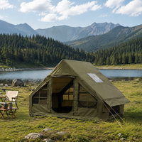 Grande tente de camping gonflable en PVC Oxford, imperméable, gonflage rapide, familiale, pour la randonnée en plein air, cabane portable