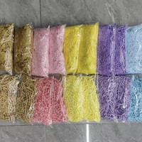 Papier déchiqueté biodégradable Lafite, pâte de bois colorée, papier déchiqueté en forme d'herbe pour emballage de bougies et de cadeaux