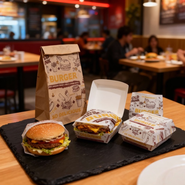 Custom Fast Food Packaging Box Disposable, Burger Box Packaging Food Container Box, Takeway Food Box Eco Friendly Hamburger Box
