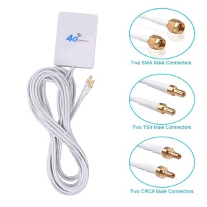 Amplificador de Señal de Antena de Panel 3G4G, Antena <span class=keywords><strong>4G</strong></span> LTE, Conector Dual SMA TS9 CRC9, Cable de 2 Metros para Módem Router <span class=keywords><strong>Huawei</strong></span> E8372 <span class=keywords><strong>E3372</strong></span> B315 - Product Image 1