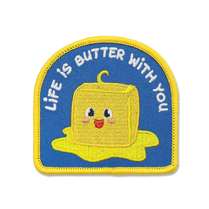 Well Designed Cute Cartoon Butter Custom Patches for Backpack Iron on Embroidery Patches Clothing - Product Image 1