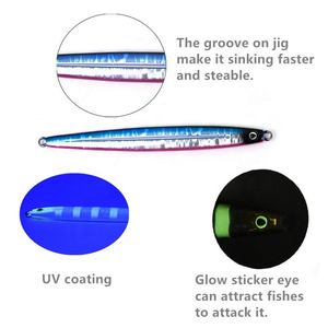 Leurre de pêche métallique lumineux 65g 85g 100g 150g, Jig de pêche rapide - Product Image 4