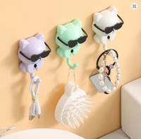 Crochets muraux uniques en plastique en forme d'animaux, mignons et originaux, imperméables, durables, écologiques, pour lunettes de soleil et clés, pour salle de bain