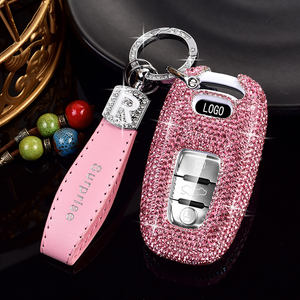 Pour Audi A4 A4L TT A6 A8 Smart 3 boutons étui à clés de voiture avec cristal Bling strass PC Type de fermeture suspendue - Product Image 1