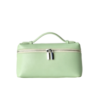 Sac cosmétique portable en cuir PU Saffiano, léger, durable, avec logo personnalisé, pochette à maquillage à fermeture éclair, grande capacité, pour femmes, voyage