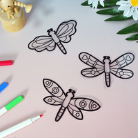 Набор для творчества WingArt Window Art Dragonflies Suncatcher DIY для детей, игрушки для рисования акриловыми маркерами, подарок для украшения окна