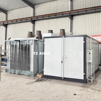 Cabine de peinture industrielle Ailin avec système de récupération par cartouche filtrante et rideau pour pièces métalliques