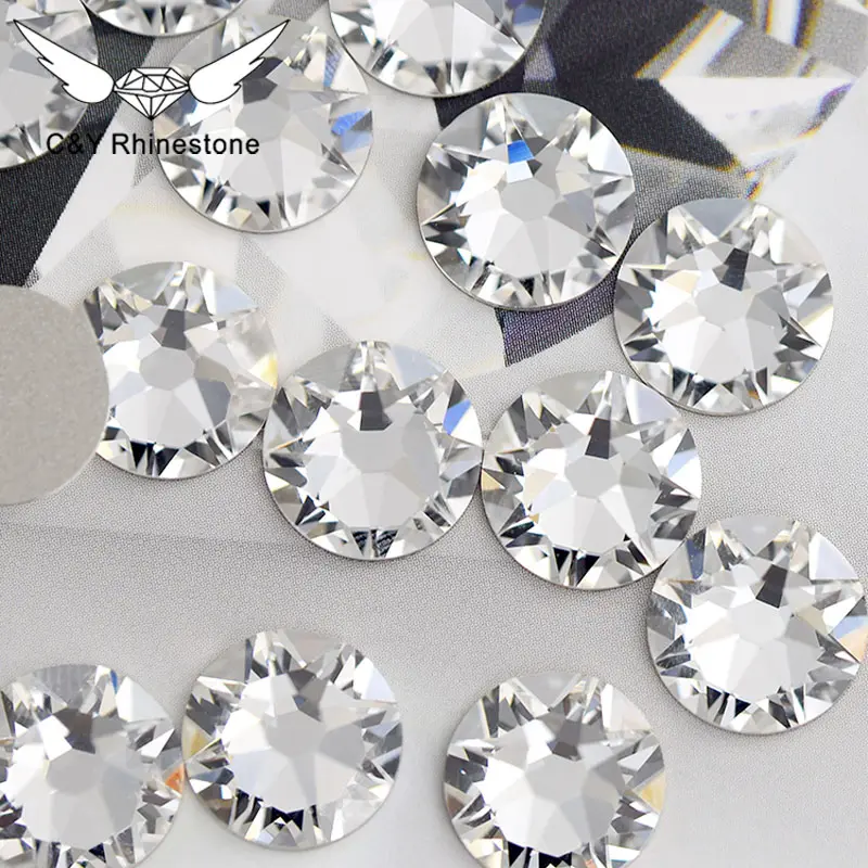 CY Non Hot Fix 16 facets Luxury Crystal Piedras De Cristal Strass Rhinestone Transparent Glass Rhinestones