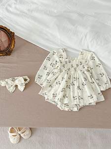 Primavera nuevo bebé Floral mono algodón infantil de manga larga mameluco moda bebé niña ropa - Product Image 5