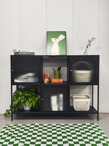 Moderno Mueble de Exhibición para <span class=keywords><strong>Vino</strong></span> y Whisky, Color Negro, con Detalles Metálicos, para Almacenamiento en el Hogar, Cocina, Sala de Estar o Comedor - Product Image 5
