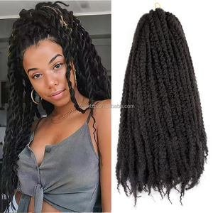 Extensiones de Cabello Marley de 18 Pulgadas para Trenzas, Cabello Sintético Multicolor Borgoña, <span class=keywords><strong>Rubio</strong></span> y Negro para Trenzas Marley - Product Image 1