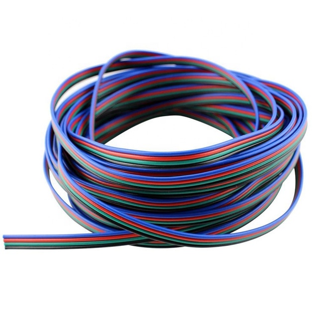 22AWG Conductor LED Power Cable Line 4 Wire 4Pin Extend Wire for 5050 3528 RGB Strip Electrical Wires Extension Power Cord Cable