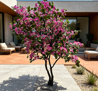 Arche de mariage avec fleurs artificielles de bougainvillier et de prunier pour la décoration d'événements
