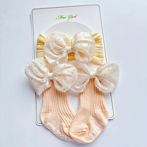 Juego de bandas para el cabello de princesa para bebés de un mes de edad, tocado para fotos de 100 días, Calcetines antideslizantes para recién nacidos, accesorio para el cabello para niños - Product Image 6