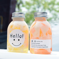 XYA vente en gros bouteilles en plastique vides jetables claires rondes de 500ml pour boisson eau avec bouchon en aluminium pour jus