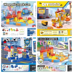 Circuit magnétique pour voitures jouets pour <span class=keywords><strong>enfants</strong></span>, train anti-gravité pour garçons, voiture <span class=keywords><strong>de</strong></span> police DIY, ensemble <span class=keywords><strong>de</strong></span> rails tout-terrain en cubes, jouets <span class=keywords><strong>de</strong></span> construction - Product Image 2