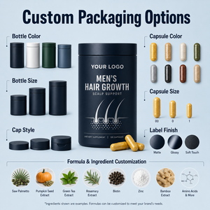 Cápsulas de Biotina, Zinc, Selenio y Colágeno de Marca Privada para Hombres, Nutrición del Cuero Cabelludo, Bienestar, Vitaminas A, C, D y E, Suplemento Diario - Product Image 5