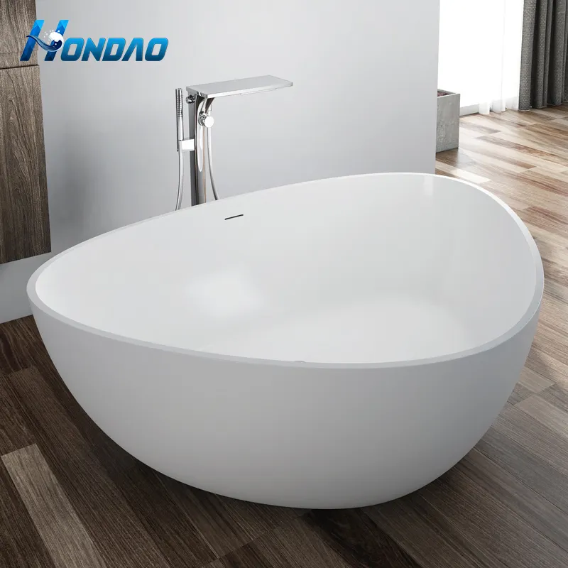 Baignoire autoportante en acrylique, baignoire en pierre Composite de Style Oem, confortable, mate, solide, avec Fiber de verre, vente blanche