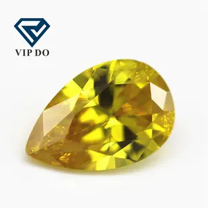 Wuzhou Edelstenen 5A Grade 2*3mm-10*14Mm Peer Cut Olijf Kleur Zirconia Losse Edelsteen Synthetische Diamant cut Peervorm Cz Stenen