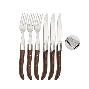 Utensilios de Cocina de Acero Inoxidable, Cuchillos Laguiole, Tenedor, Cuchillo para Carne Laguiole y Caja - Product Image 1