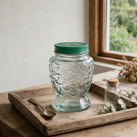 Offre Spéciale : Mug en Verre Transparent en Forme de Poisson avec Écailles en Relief, Récipient Réutilisable pour Boissons Froides, Décoration et Rangement pour la Maison et la Cuisine
