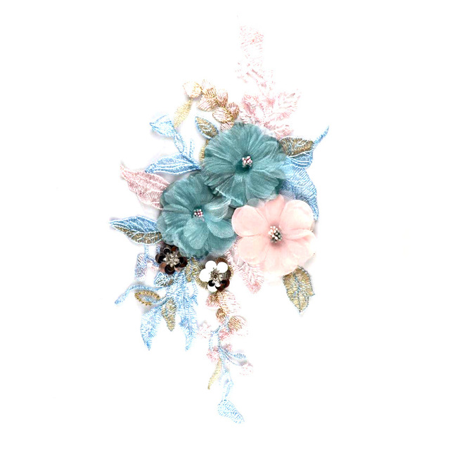 Wholesale Price Luxury Customized Patches Wholesale Reversible Sequin Patch Clothing Flower Glitter Patch