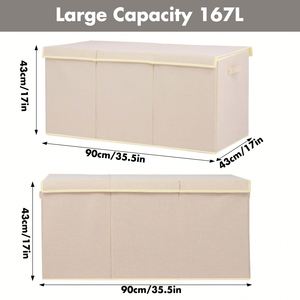 Extra Large Toy Box 167L Sturdy Toy Storage Chest Organizer <b>Bin</b> Baskets with 2 Removable Divider for Boys Girls - Product Image 2
