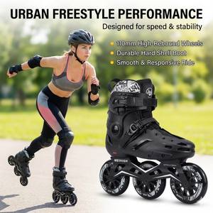 Fix Size Patins à roues alignées pour adultes Air Cushion Hard Shell Cool Black White Urban Free Roller Inline Skates Shoes - Product Image 1