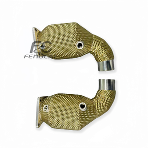 Tubo de Escape de Alto Flujo para <span class=keywords><strong>Porsche</strong></span> <span class=keywords><strong>997</strong></span>.2 <span class=keywords><strong>Turbo</strong></span> 3.8T 2004-2012 Edición Oro, Acero Inoxidable con Aislamiento Térmico, Mejora de Potencia - Product Image 3