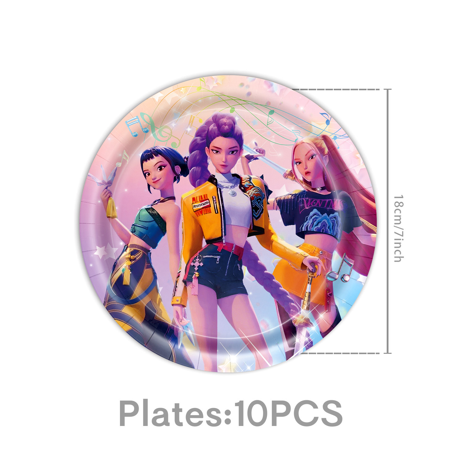Colorful-10pcs 7inch paper plates