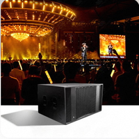 Caisson de basses double 21 pouces 2400W 4 Ohm amplifié Classe-D DSP Bi-Ampli 30Hz-140Hz pour Scène et Club