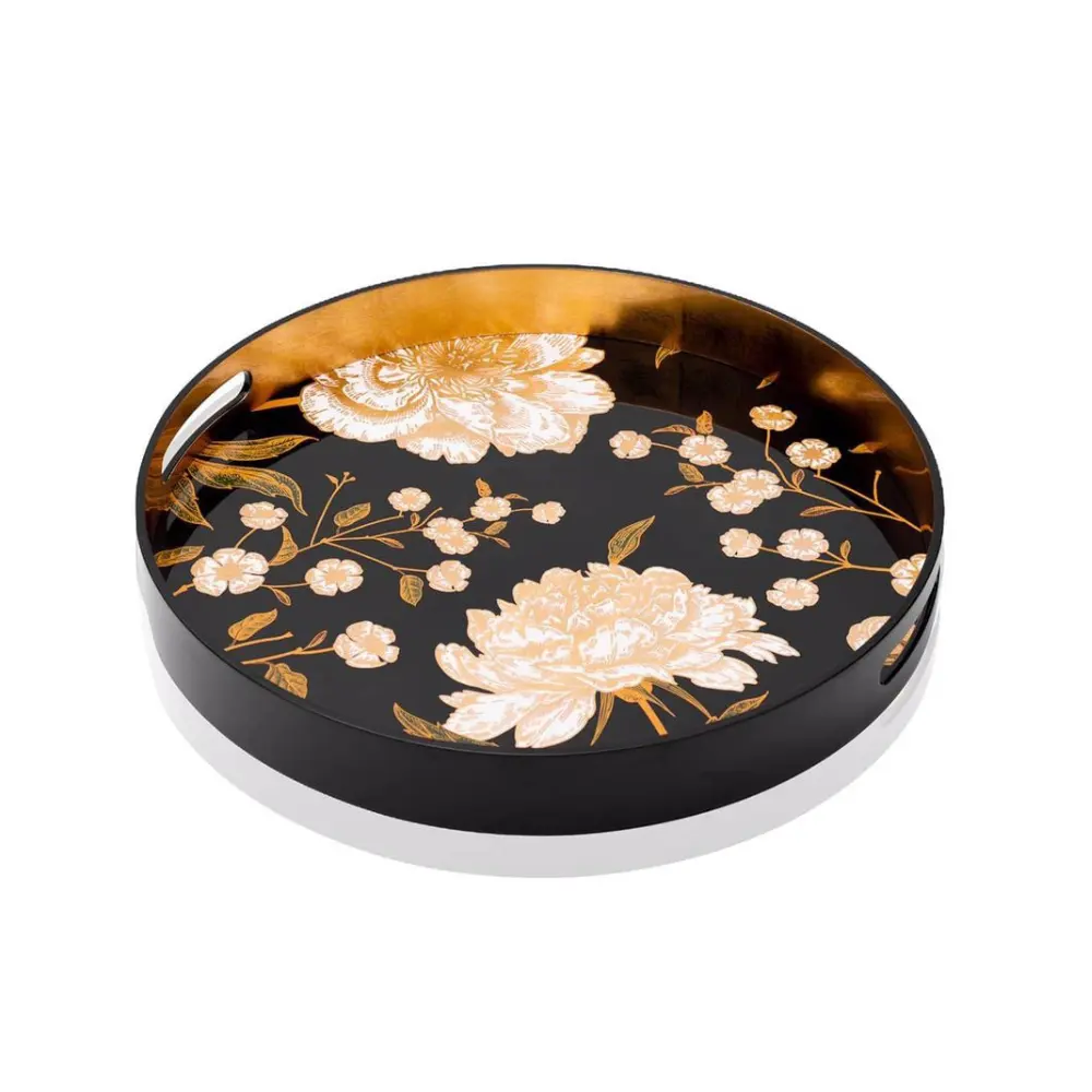 Lacquerware Serving Tray Colorful Pattern Vietnam Lacquer Tray High Quality low MOQ Cheap Price Wholesale Vietnam