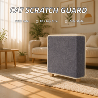 Protection anti-griffures pour canapé et meubles, tissu en cuir auto-adhésif réparable, style mignon, tapis anti-griffures pour chat de Noël, pour intérieur