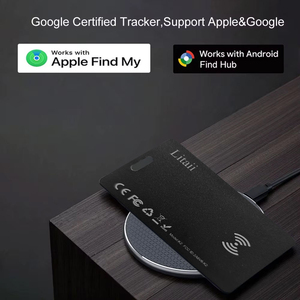 Dual System <b>Smart</b> Tracker Card for Apple Find My Google Find Hub Ultra Slim <b>Wallet</b> Tracker IP68 Waterproof Rechargeable - Product Image 6