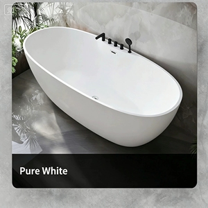 Bañera independiente <span class=keywords><strong>de</strong></span> color a precio competitivo con accesorios <span class=keywords><strong>de</strong></span> grifería completos para apartamentos y casas con baños pequeños. - Product Image 1