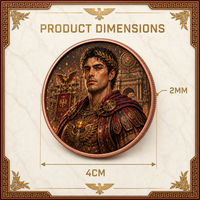 Pièce de collection de guerrier romain en cuivre fin .999 de 1 oz, médaillon commémoratif personnalisé avec portrait d'aigle SPQR, vente en gros