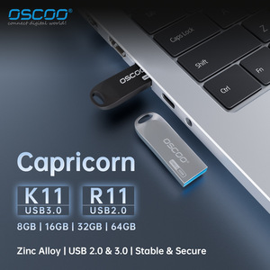 OscOO <b>USB</b> <b>Flash</b> <b>Drive</b> 16GB USB2.0 Metal Body Silver Gunmetal - Product Image 5