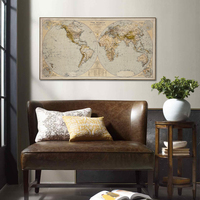 Vintage mapa del mundo lienzo pintura impresión cartel tierra pared cuadros para sala de estar decoración nórdica moderna arte decoración del hogar