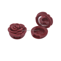 Conteneur de fard à paupières vide unique de luxe Mini emballage en plastique en forme de rose avec miroir pour cosmétiques