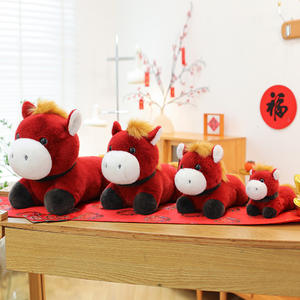 新年の馬のぬいぐるみ 今年の馬のマスコット 中国風の干支馬と祝祭の贈り物 - Product Image 3